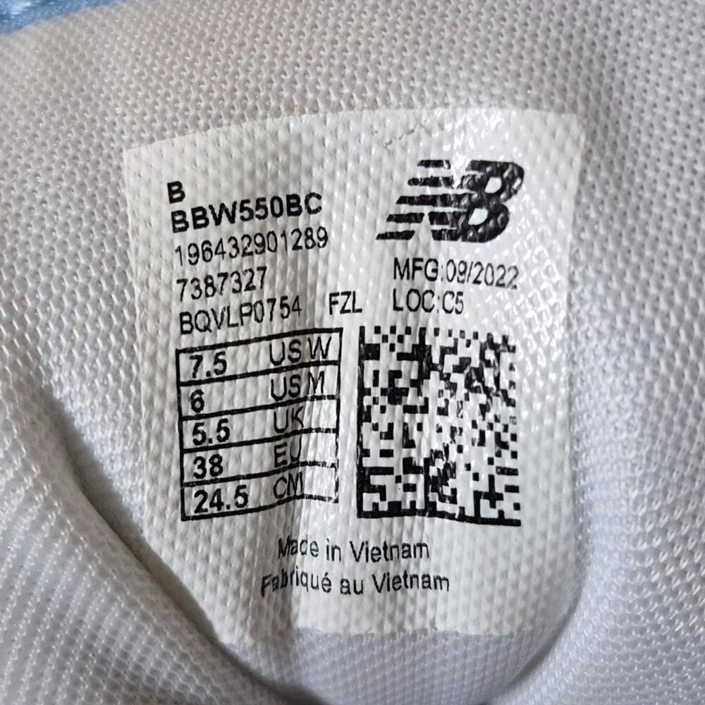 NEW New Balance 550 White University Blue Men's 6 Tennis Shoes Sneakers CLEAN - Picture 12 of 12